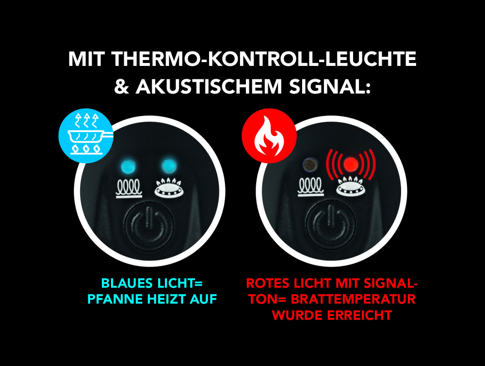 Bratpfanne mit LED und Signalton - 28 cm