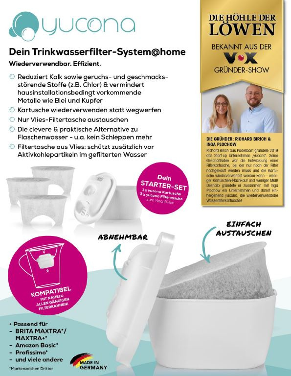 4064882095130 - Wasserfilter Kartusche mit 3 Filtertaschen