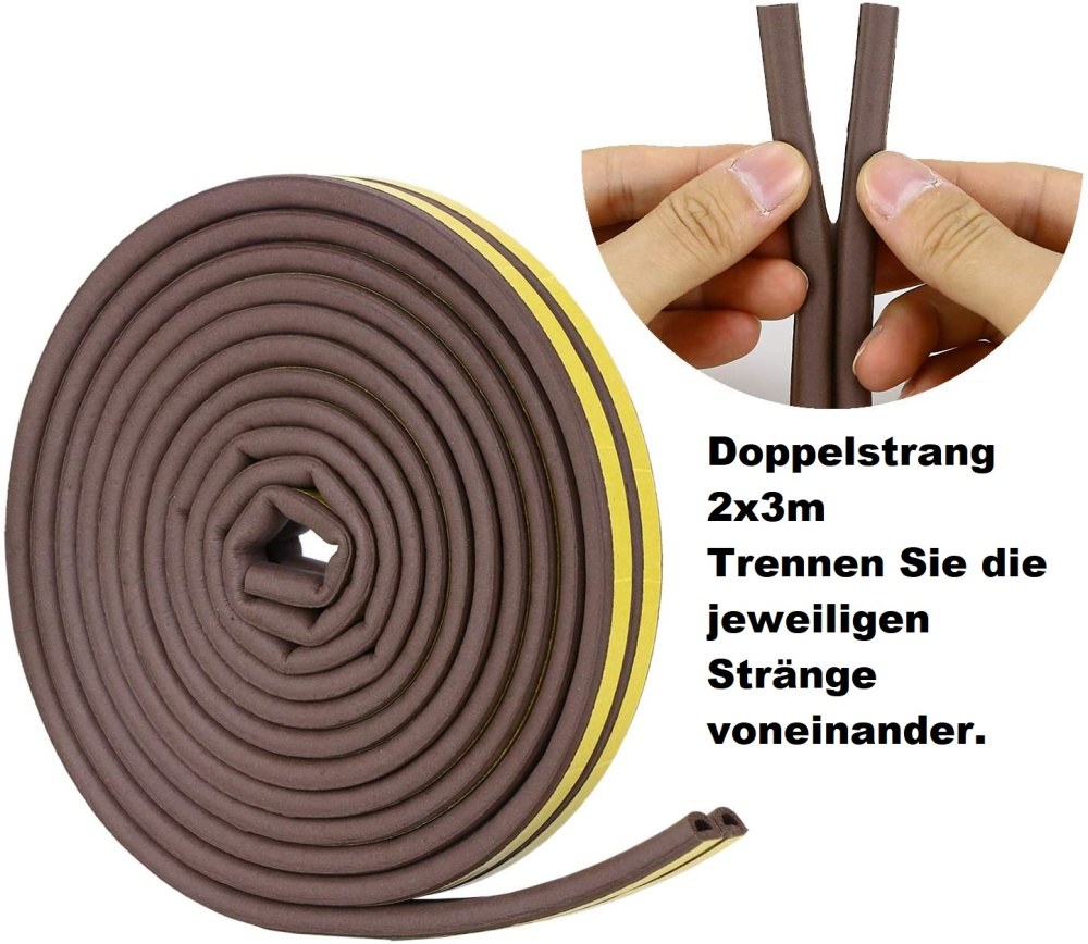 Produktabbildung: Fenster- und Türdichtung selbstklebend braun