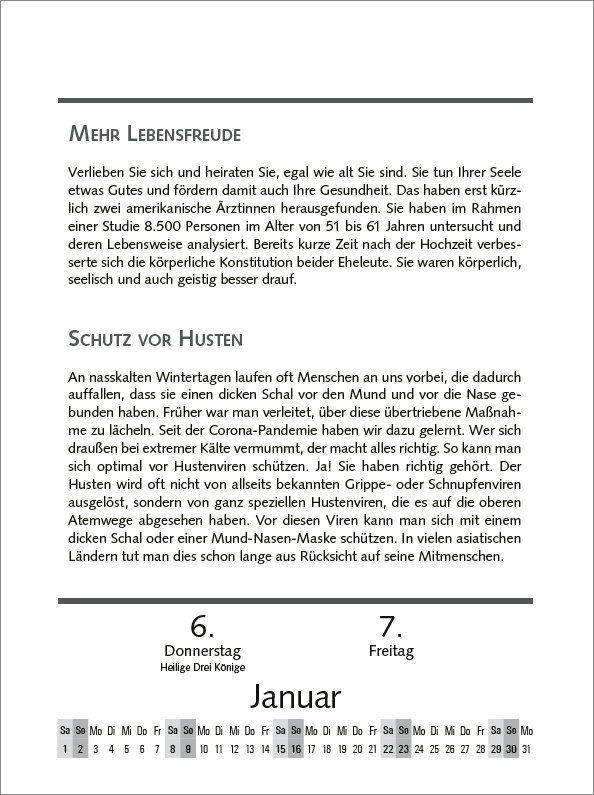 Prof. Bankhofers Gesundheitskalender 2023