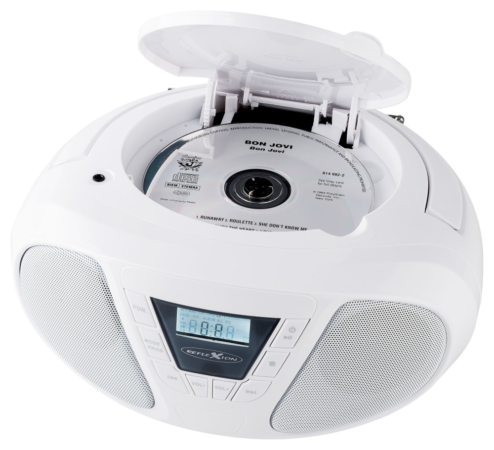 Boombox mit Radio, CD und AUX-IN weiss