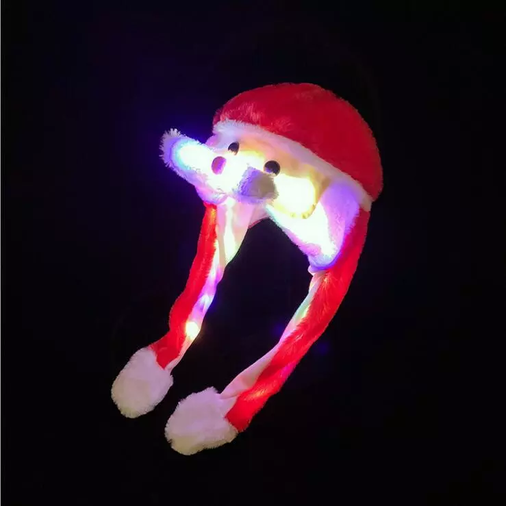 LED-Weihnachtsmütze mit Wackelbart