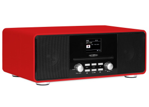 Digitalradio rot mit CD-Player, Radiowecker, UKW, Bluetooth