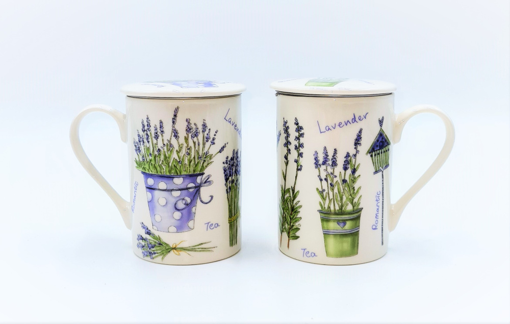 Porzellan-Teebecher Lavendel 2er Set