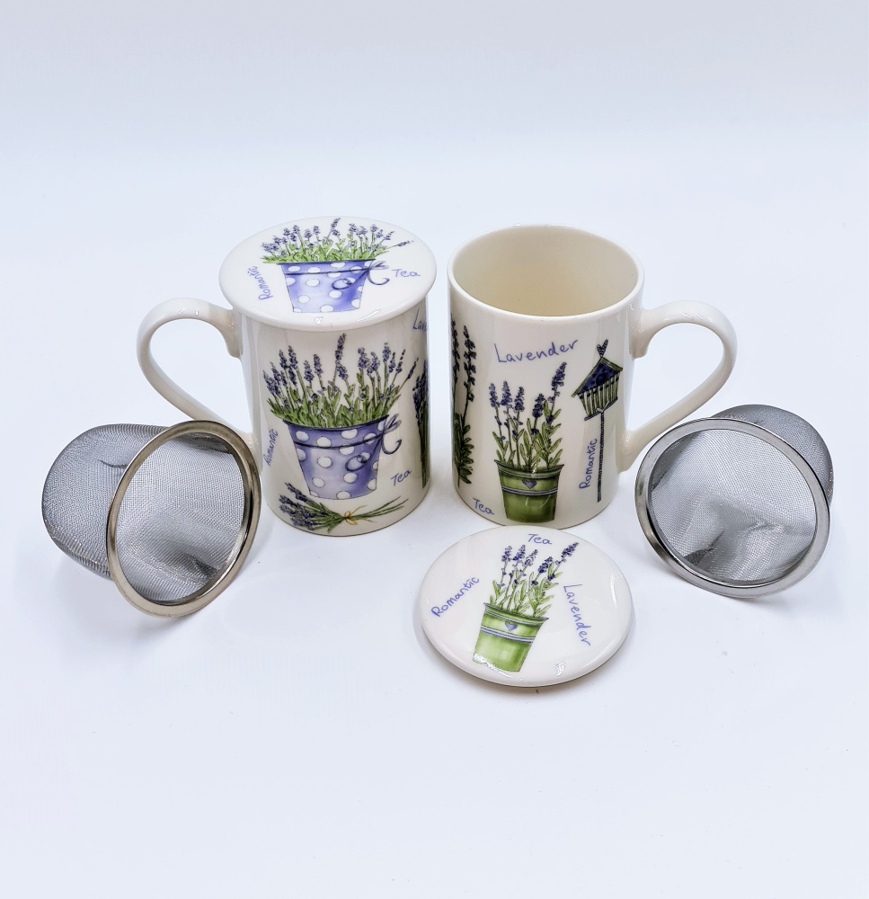 Produktabbildung: Porzellan-Teebecher Lavendel 2er Set