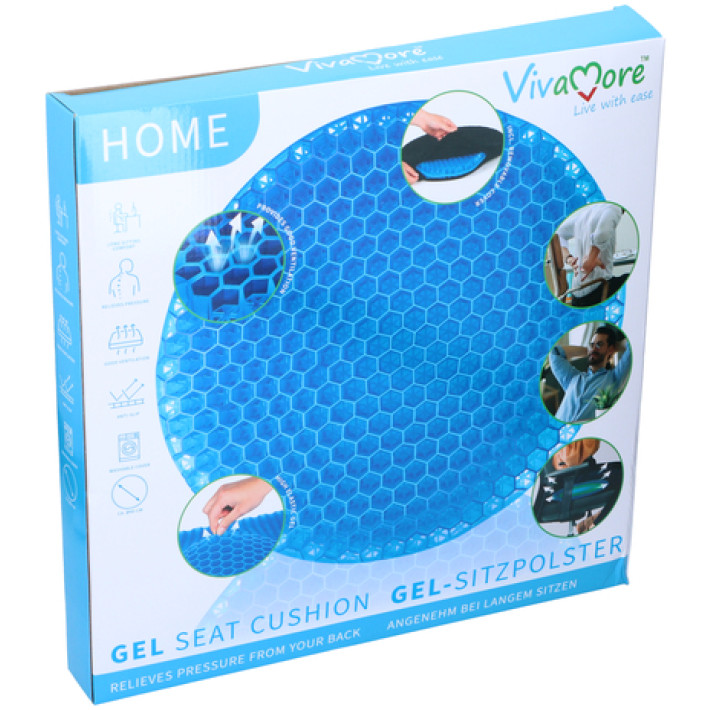 Orthopädisches rundes Gel-Sitzkissen mit Anti-Rutsch-Bezug