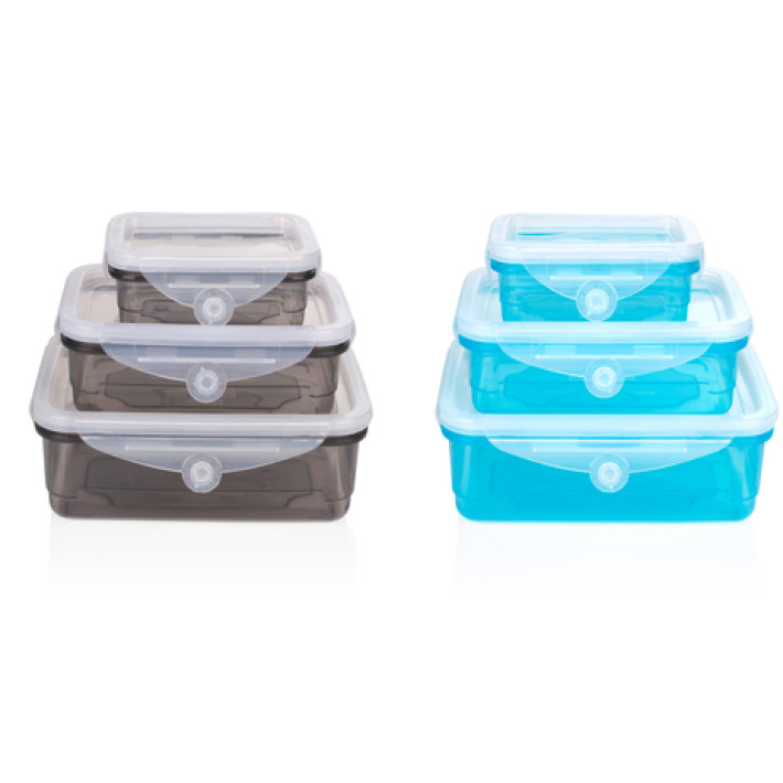 3 Frischhaltedosen mit flexiblen Silikon-Deckeln