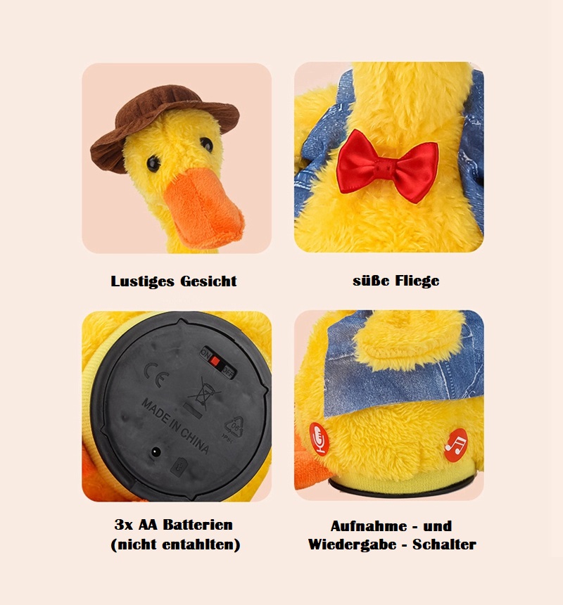 Tanzende, sprechende Ente mit LED