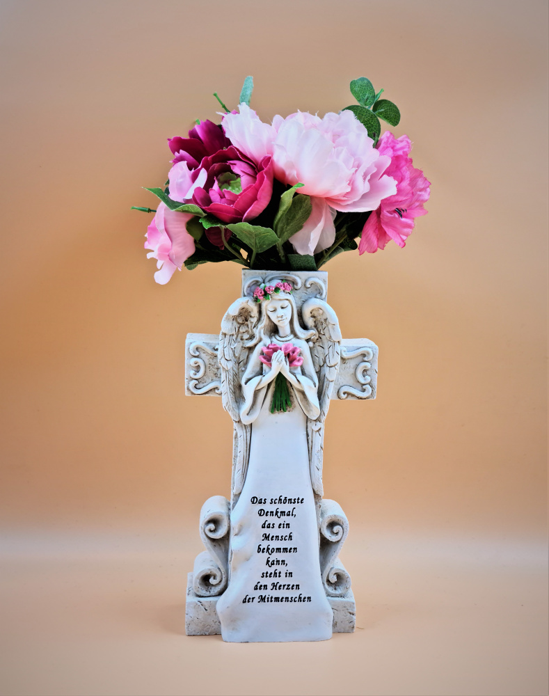 Solarleuchte Engel mit Blumenvase