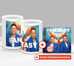 Phönix aus der Asche Fan-Set Tasse + CD + GRATIS Frühstücksbrettchen