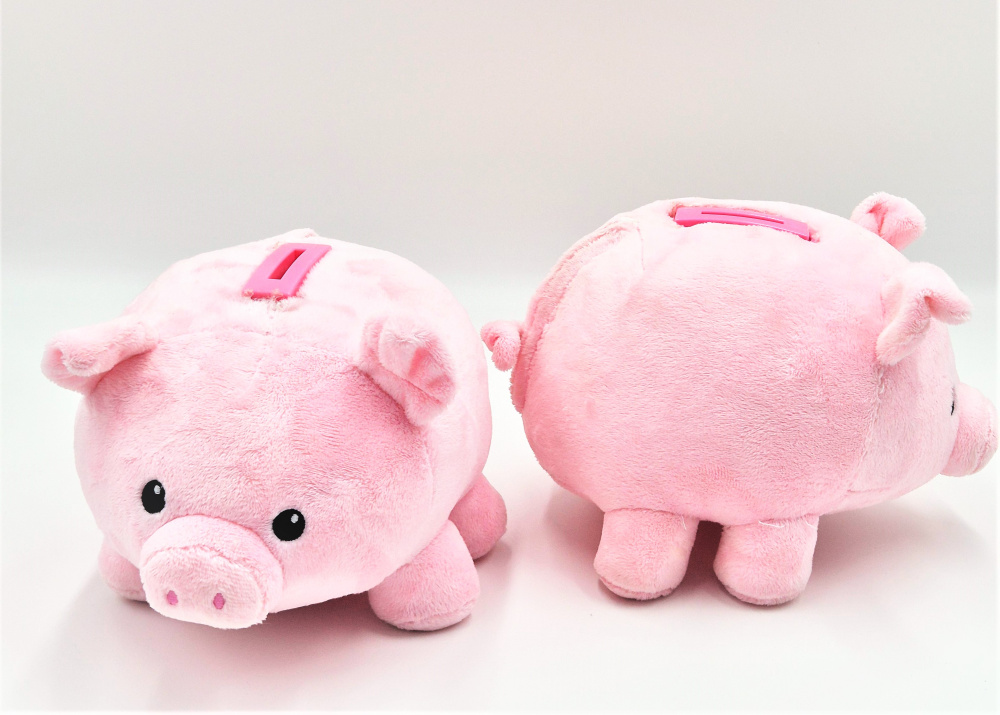 Piggy, das flauschige grunzende Sparschwein