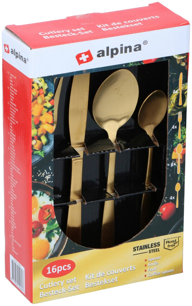 Besteckset 16tlg. Gold Matt