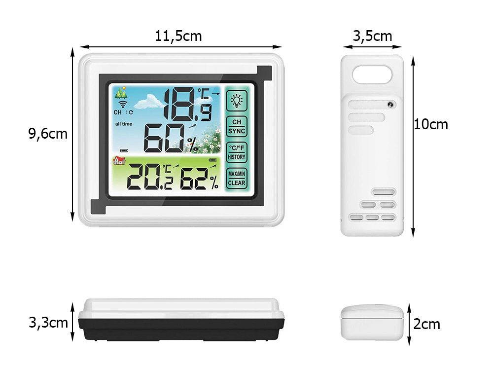 Funkwetterstation Innen-/Außen mit Wecker
