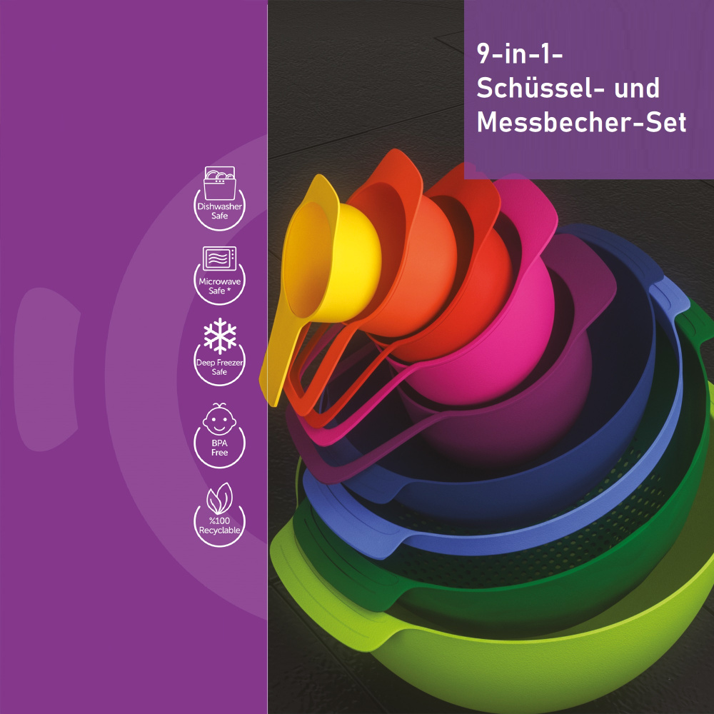 Schüssel- und Messbecher-Set 9 tlg.
