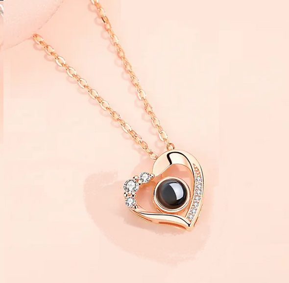 Halskette "Ich liebe Dich" in 100 Sprachen rosegold