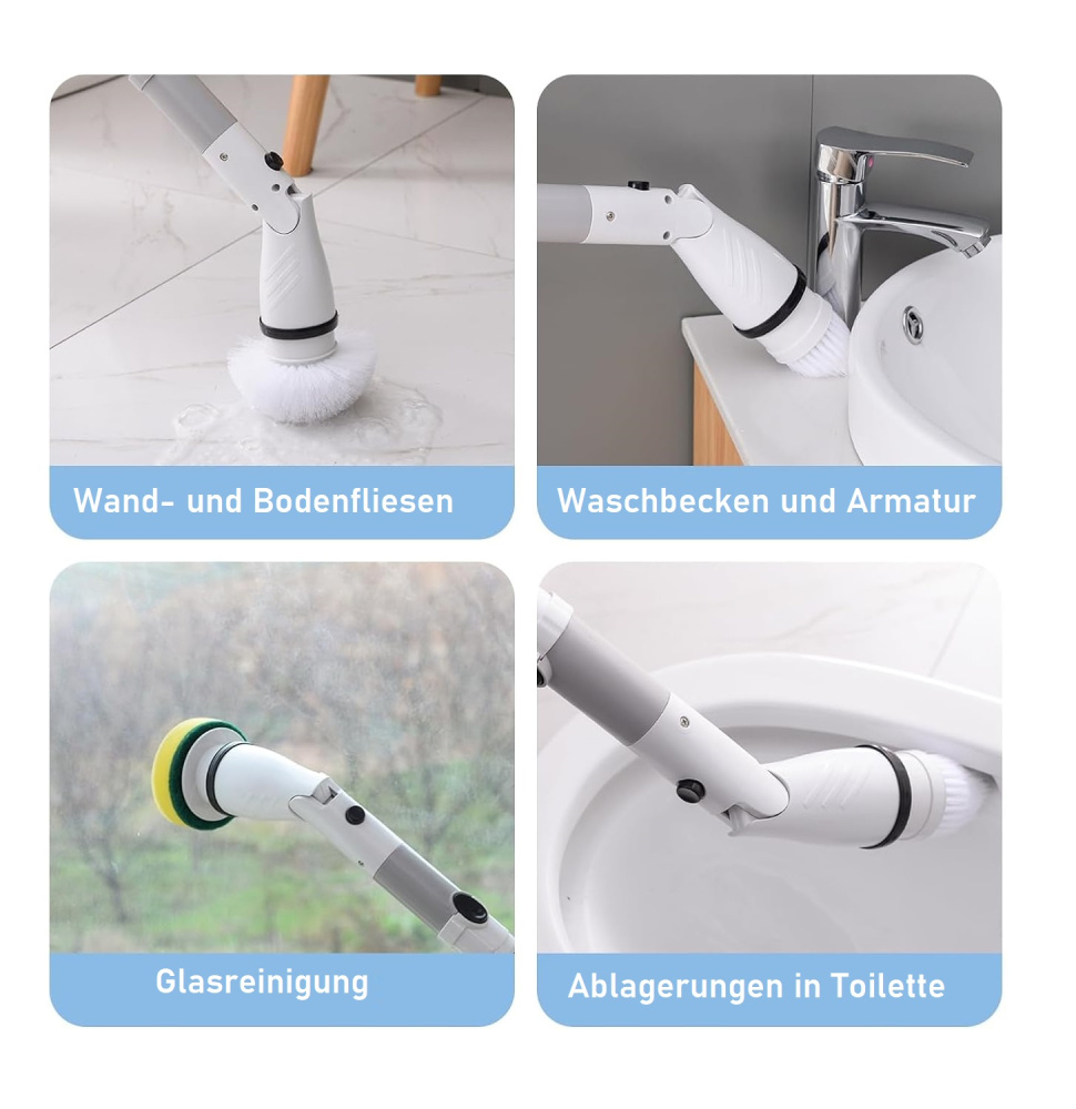 Kabellose, elektrische Teleskop-Reinigungsbürste
