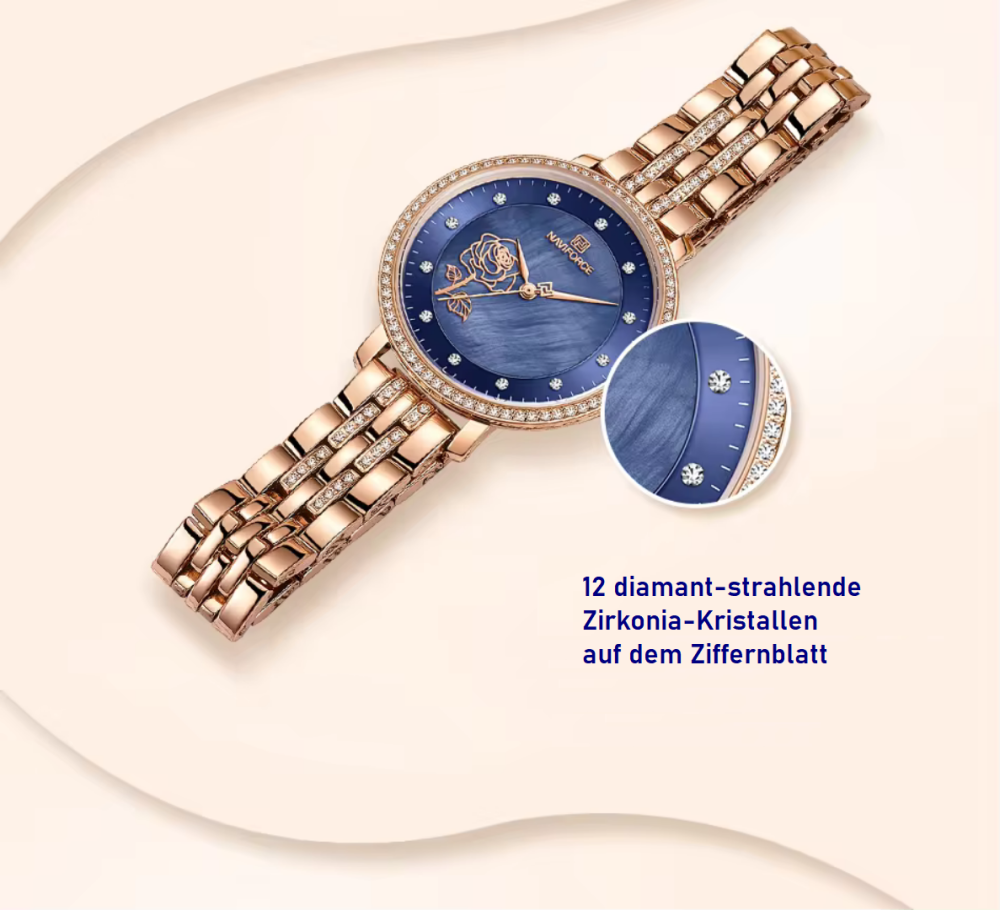 Damen-Armbanduhr Blue Rose