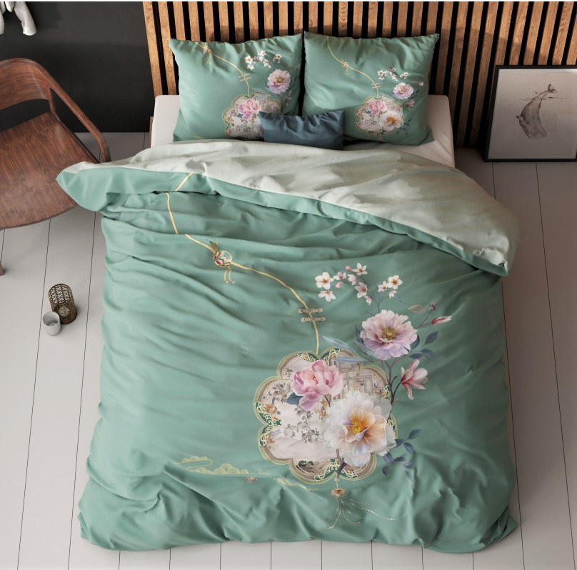 Microfaserbettwäsche Lyra grün 2-tlg.