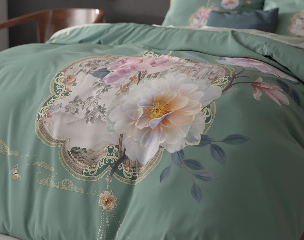 Microfaserbettwäsche Lyra grün 2-tlg.