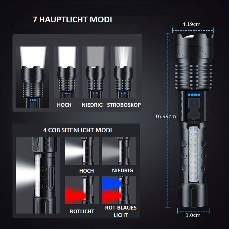 Taschenlampe Tactical Lux wiederaufladbar