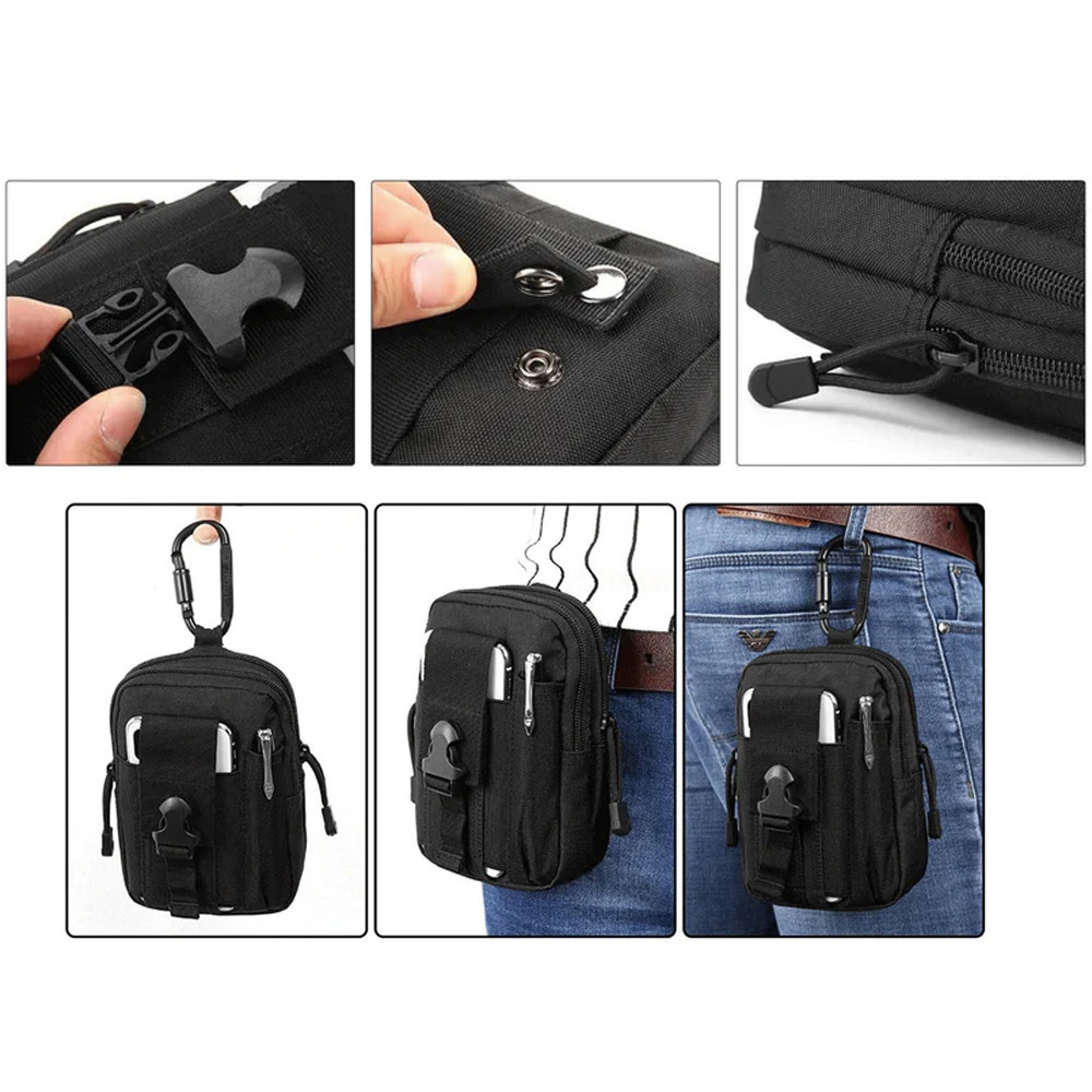 Molle-Militär-Hüfttasche schwarz