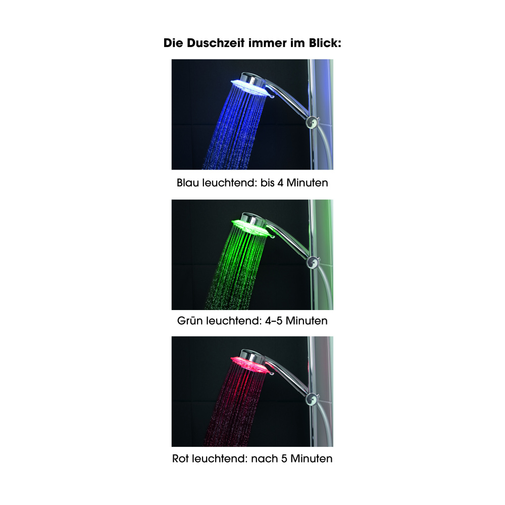 LED-Duschkopf mit Duschzeit-Anzeige