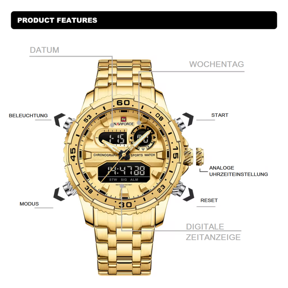 Herren-Armbanduhr NAVIFORCE DUAL