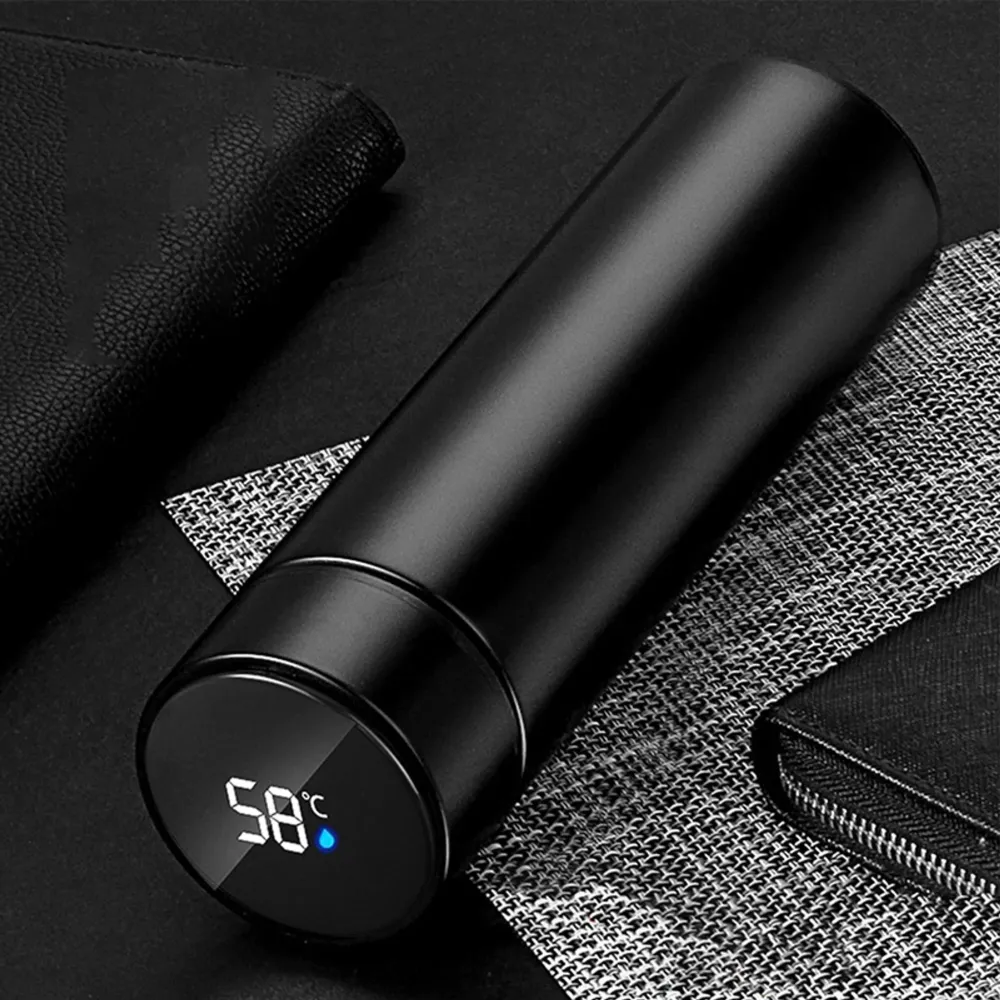 Thermosflasche Smart mit Temperaturanzeige schwarz