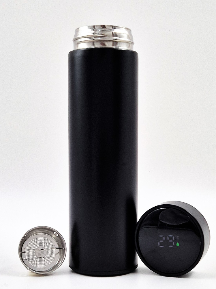 Thermosflasche Smart mit Temperaturanzeige schwarz