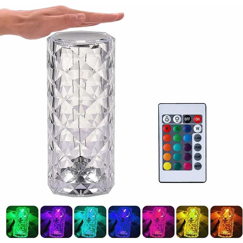 LED-Kristall Tischlampe mit Farbwechsel