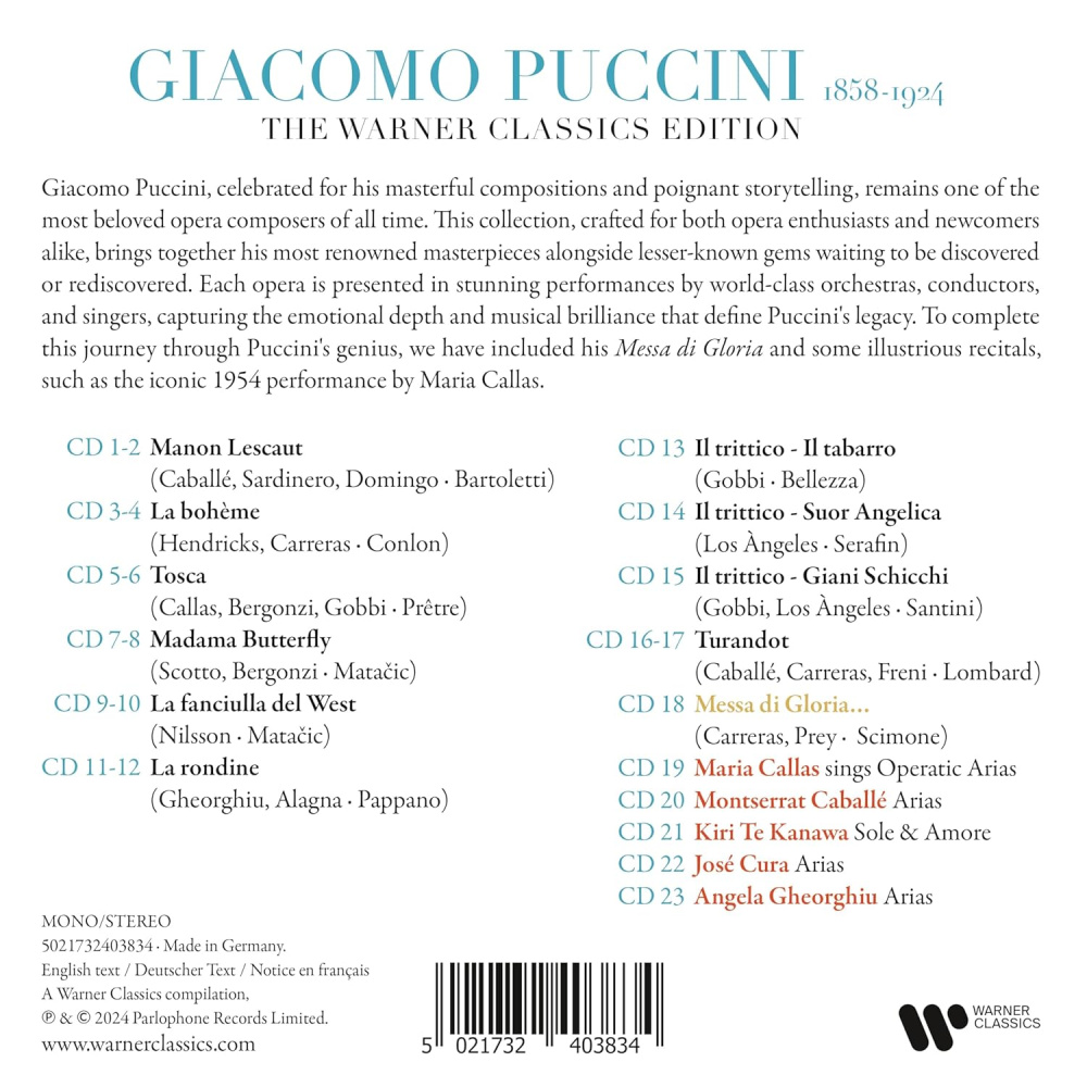 Puccini: The Warner Classics Edition