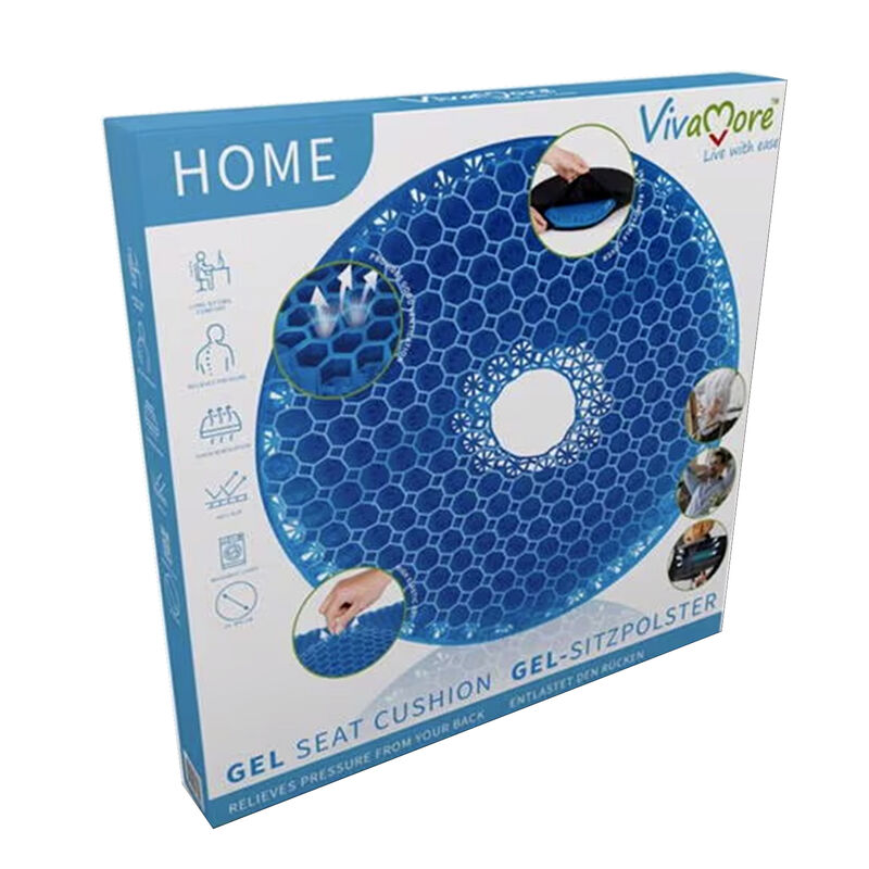 Orthopädisches rundes Gel-Sitzkissen mit Anti-Rutsch-Bezug