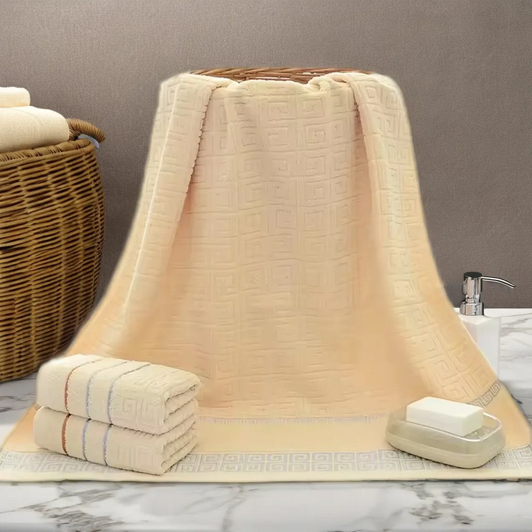 3-teiliges Frottiertuch-Set beige