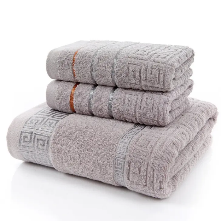 3-teiliges Frottiertuch-Set grau