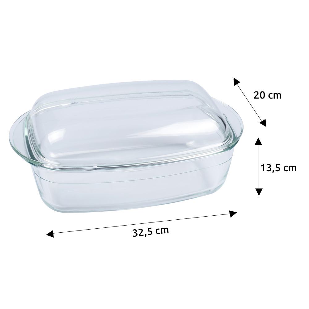 Glas-Back- und -Auflaufform 2-in-1