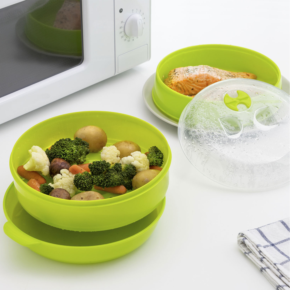 Doppel-Dampfgarer für die Mikrowelle