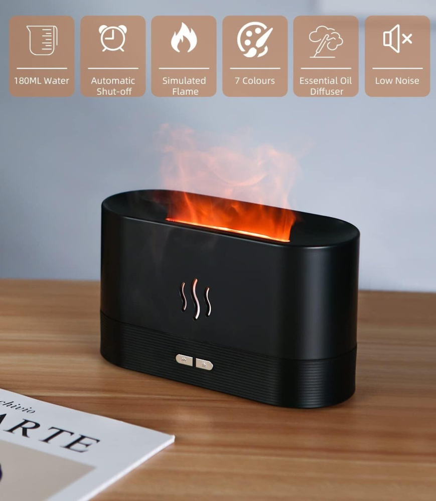 Aroma-Diffuser mit Flammen-Effekt 2-in-1