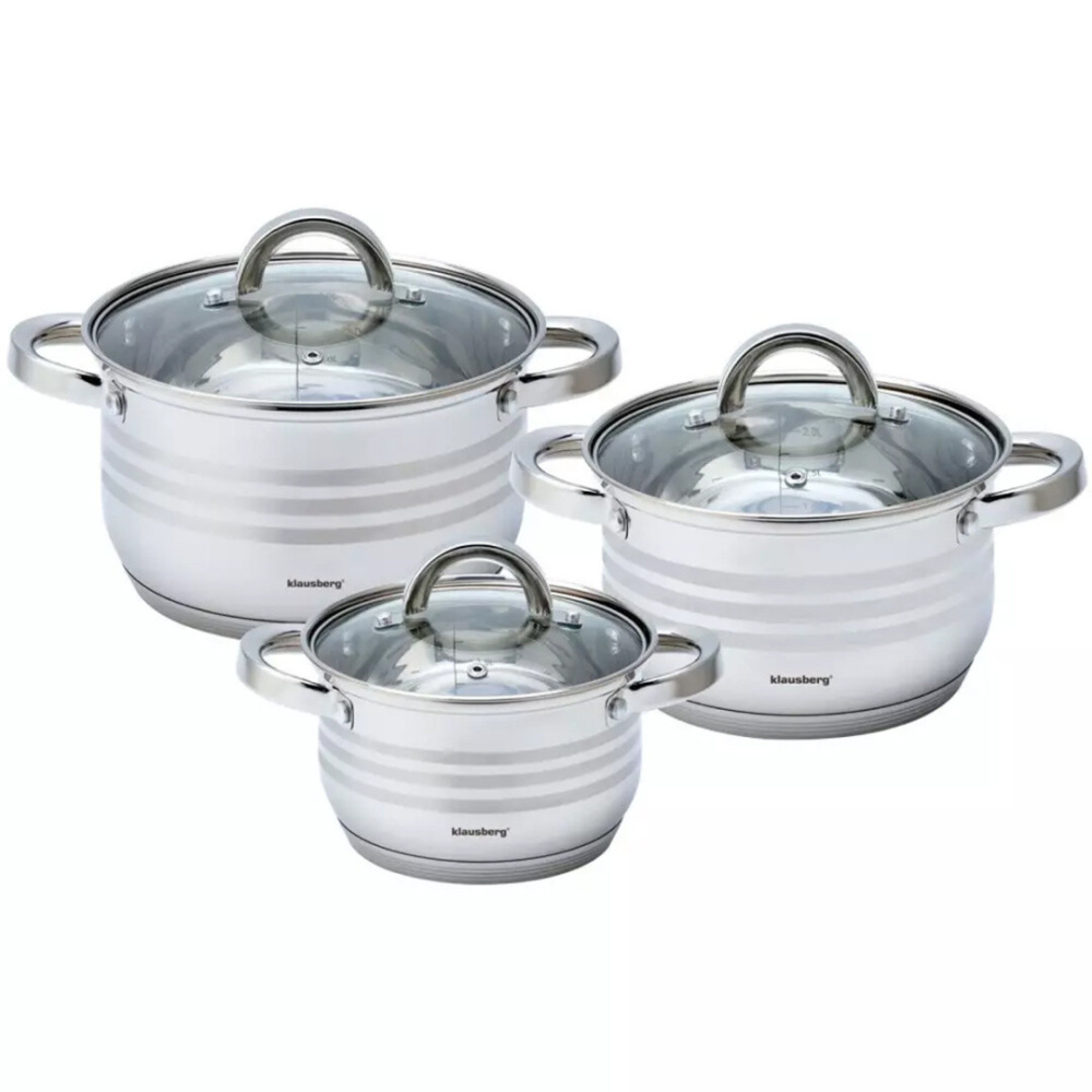 6-teiliges Edelstahl-Topfset