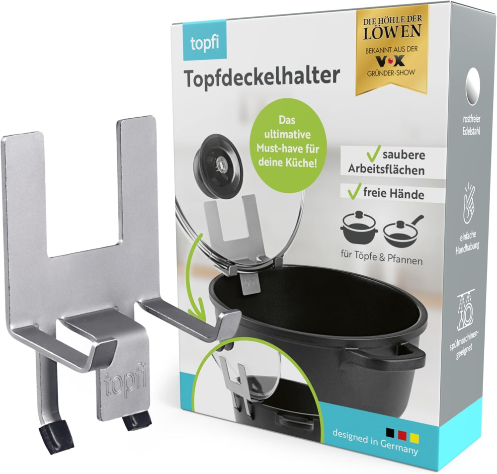 Topfi - Topfdeckelhalter aus Edelstahl