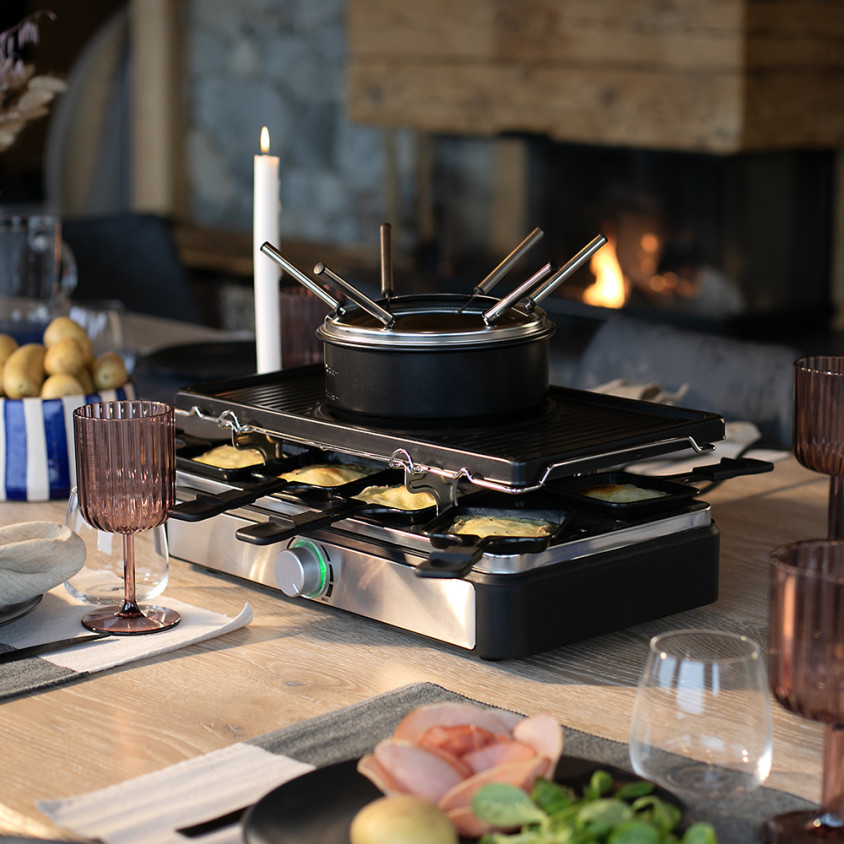 Raclette, Grill und Fondueset für 8 Personen