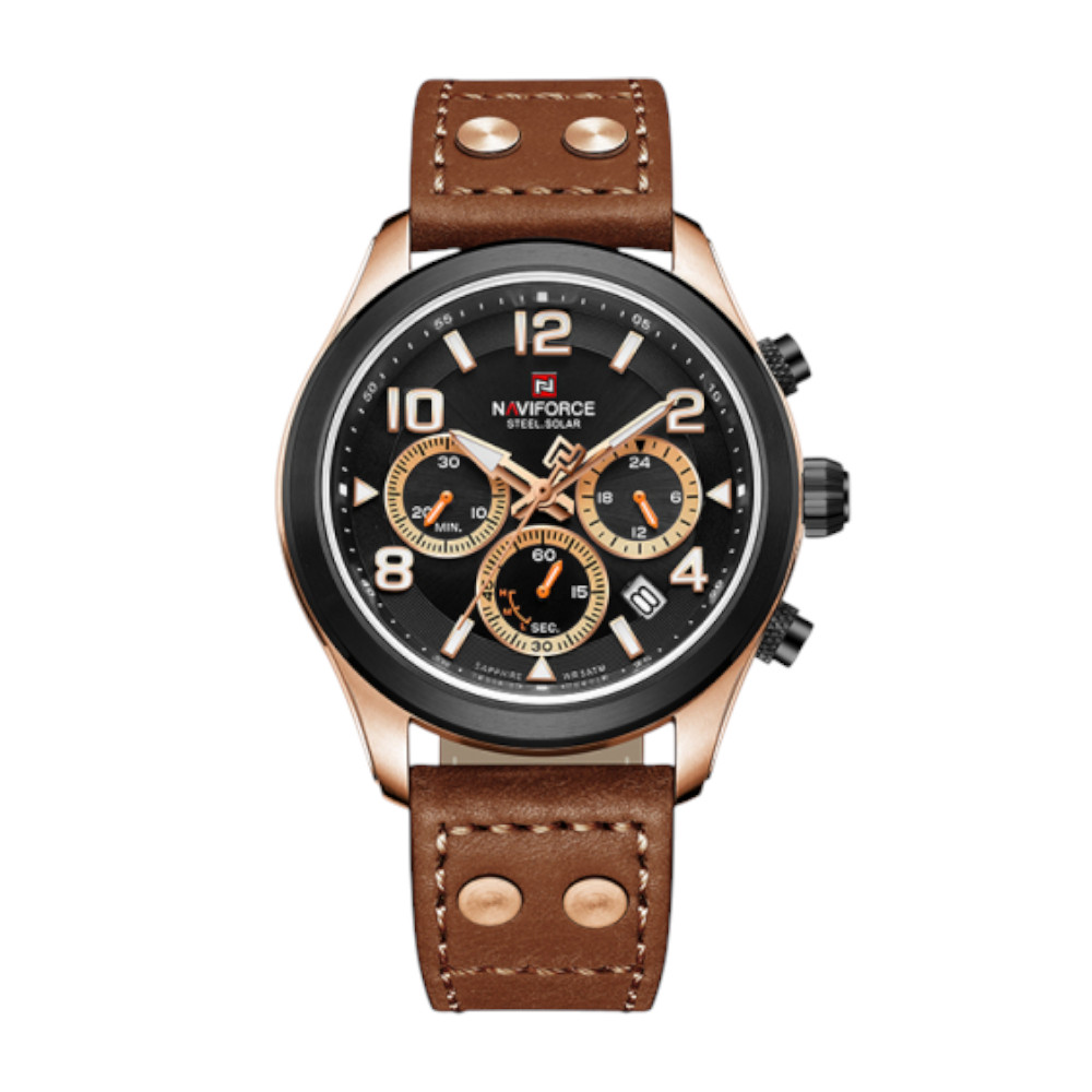 Herren-Armbanduhr Naviforce Solaris, braun