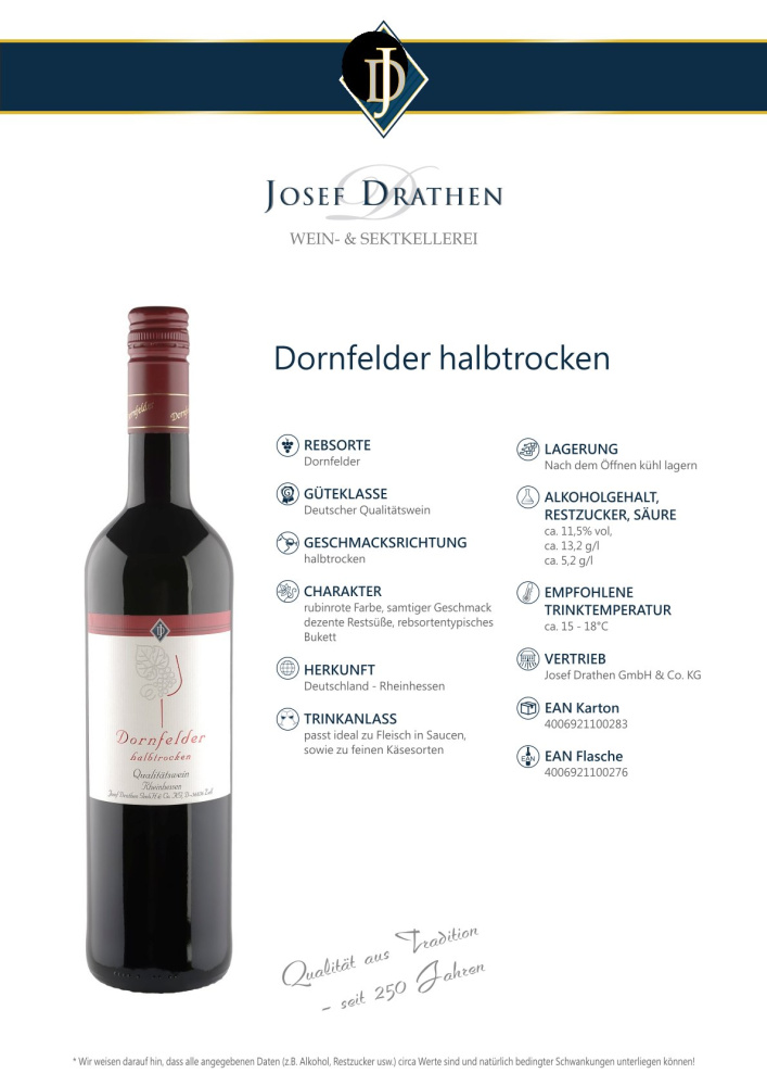 Rotwein-Vorteilspaket Dornfelder "Fabelhaftes Rheinhessen" (6 x 0,75 Liter)