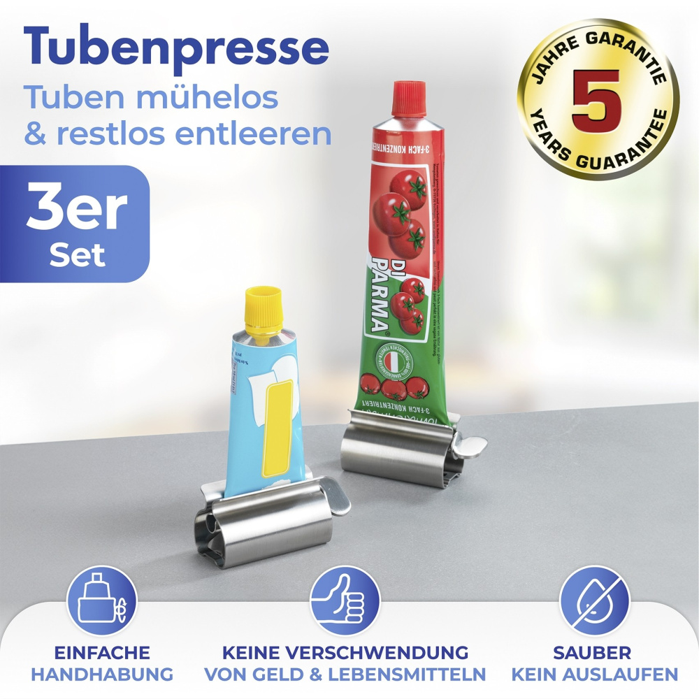 Edelstahl Tubenpresse, 3 Stück