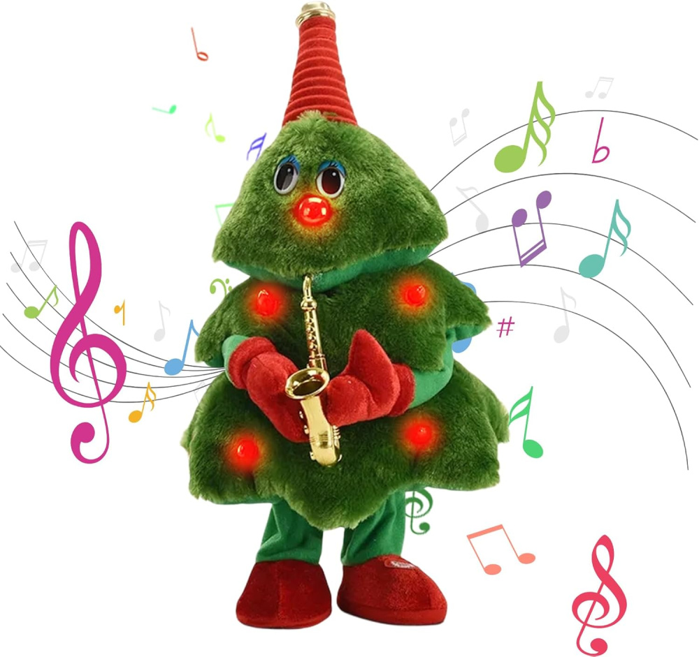 3er-Set Jazzy - Der tanzende und singende Weihnachtsbaum mit LED