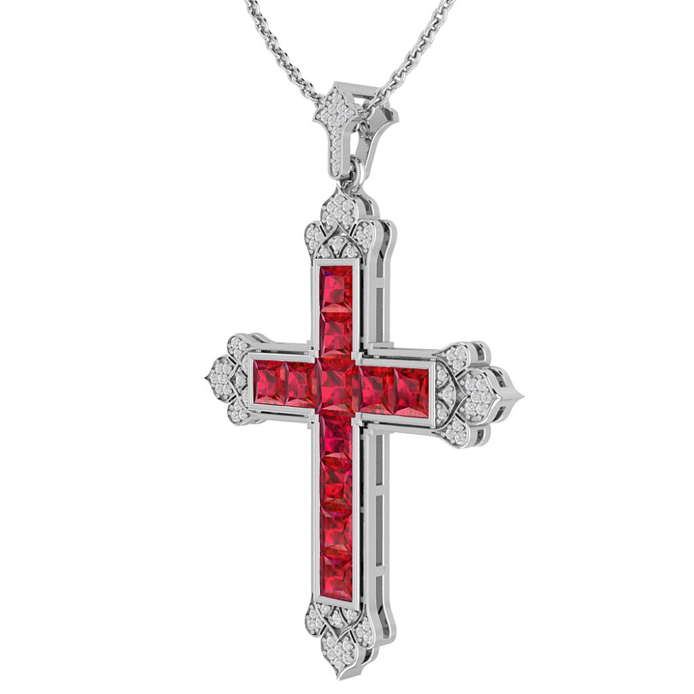 Echtsilber-Halskette mit Kreuzanhänger Serafina