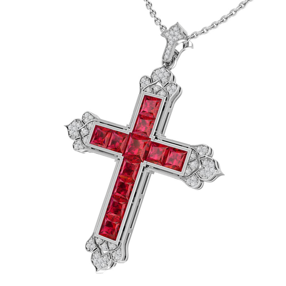 Echtsilber-Halskette mit Kreuzanhänger Serafina