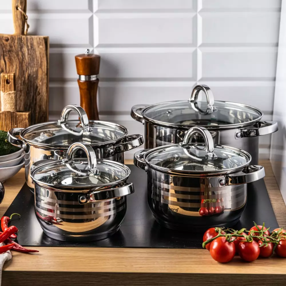 8-teiliges Edelstahl-Topfset