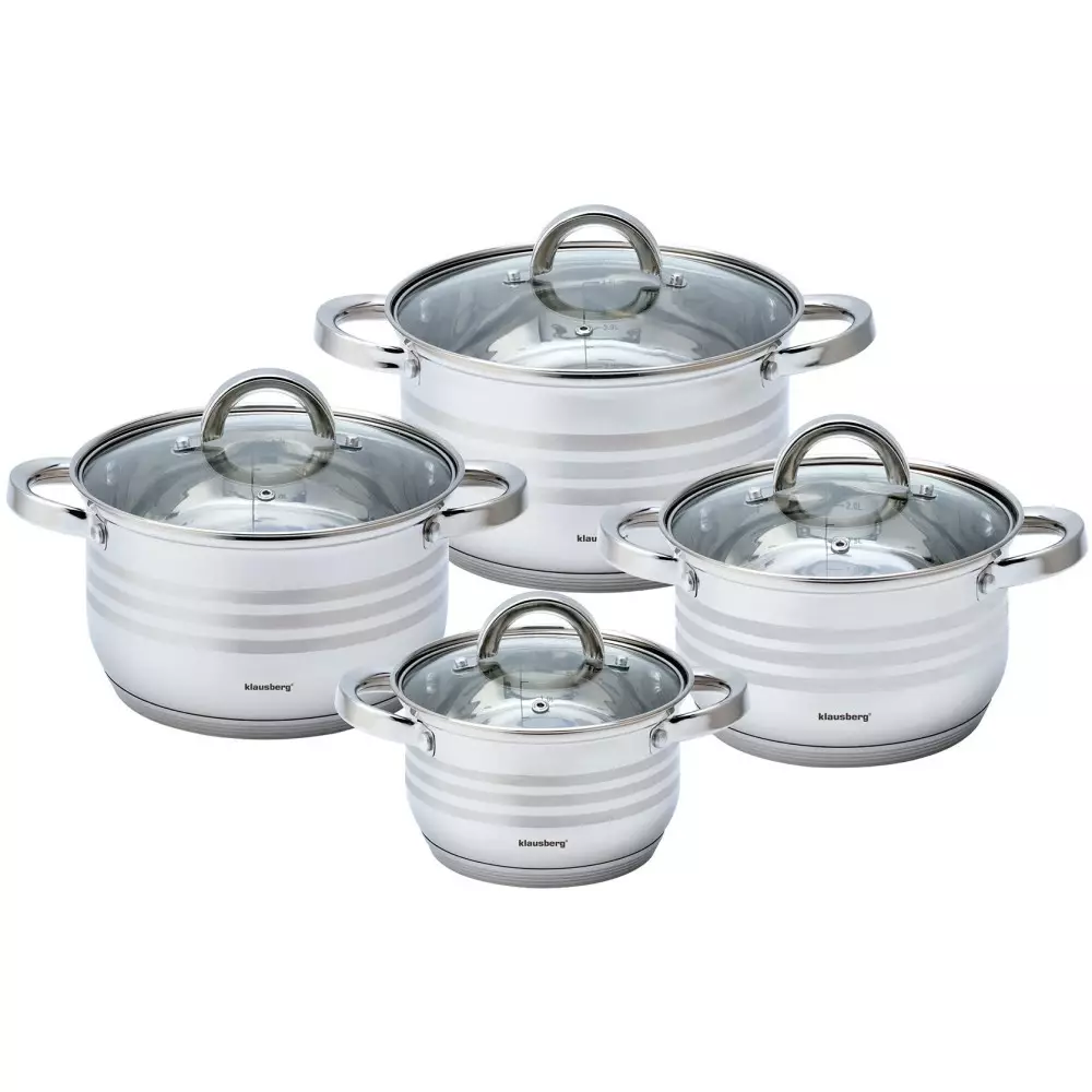 8-teiliges Edelstahl-Topfset