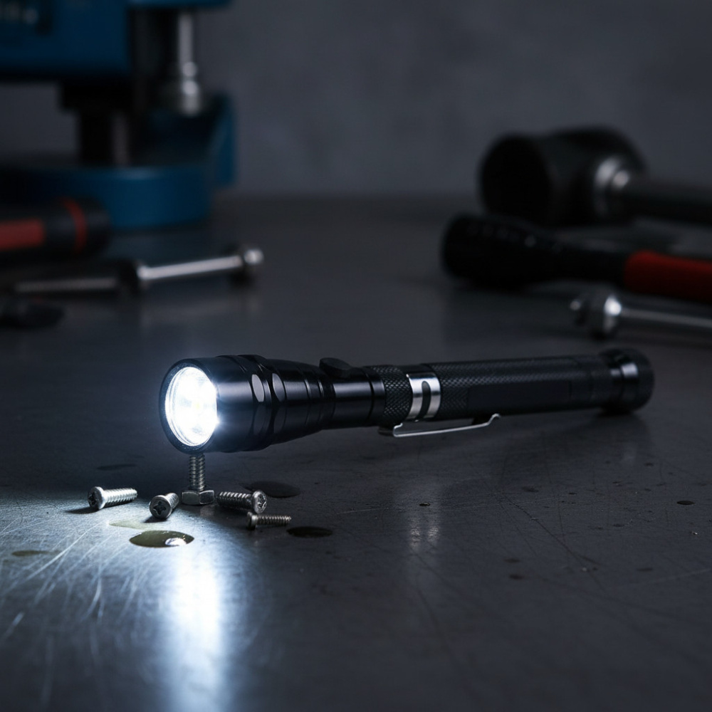LED-Teleskop-Taschenlampe mit Magnet