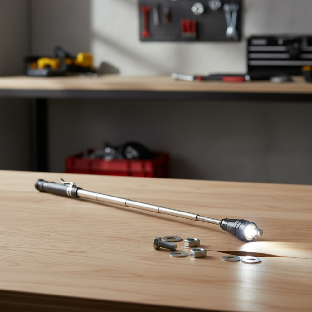 LED-Teleskop-Taschenlampe mit Magnet